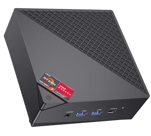 ACEMAGICIAN AM06PRO Mini PC, AMD Ryzen 7 5825U (8C/16T, hasta 4,5 GHz), Mini Ordenadores de sobremesa 16GB RAM DDR4 512GB M.2 2280 SSD, Doble Ethernet/WiFi 6/para Oficina, Ordenador Pequeño