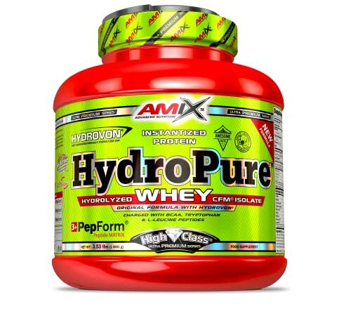 Amix - Hydropure Whey CFM - Suplemento Alimenticio - Mejora del Rendimiento - Contiene Aminoácidos Bcaa - Glutamina en Polvo - Nutrición Deportiva - Sabor a Vainilla - Bote de 1,6 Kg