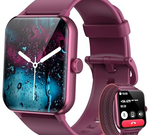 Blackview Reloj Inteligente Mujer con Llamadas Bluetooth, Pulsómetro/Oxímetro/Sueño/Podómetro, 1.85" Smartwatch con Whatsapp Mensajes, 100 Modos Deportivos, Pulsera Actividad para Android iOS