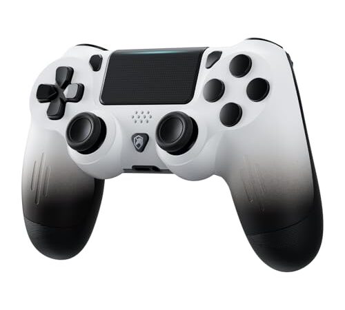 ECHTPower Mando para PS4, Mando Inalámbrico para PS4/Pro/Slim/PC, Accesorios para PS4 con Diseño de Tinta, Doble Vibración, Giroscopio, Conector de Audio 3.5mm, Agarre Antideslizante, Ergonómico