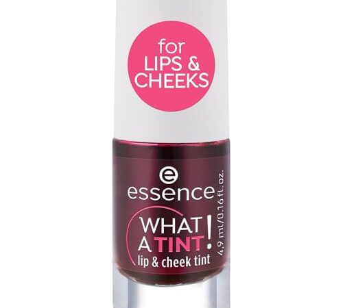 Esence WHAT A TINT! lip & cheek tinta, iluminador, n.º 01 Kiss from a rose, rosa, resultado inmediato, duradero, natural, vegano, sin microplástico, sin nanopartículas (4,9 ml)