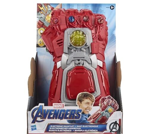Marvel Avengers: Endgame - Guante del Infinito de Color Rojo - Guante electrónico para Juego de rol con Luces y Sonidos - Juguetes Infantiles de superhéroes