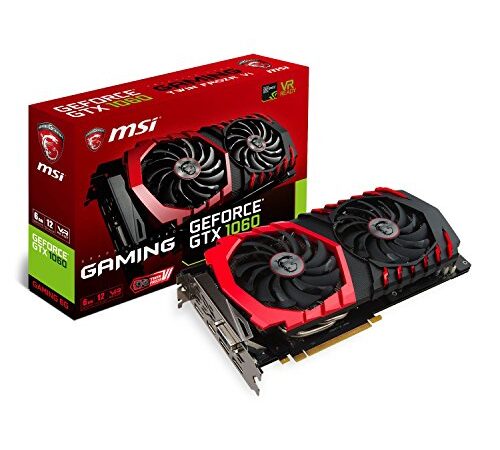 MSI GeForce GTX 1060 - Tarjeta gráfica de 6 GB Gaming (PCIE 3.0, GDDR5, 192 bit, 8.000 GHz, 1708 MHz, DVI+HDMI+3xDP) Color Negro