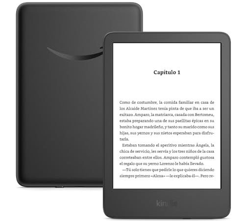 Nuevo Amazon Kindle (16 GB), el Kindle más ligero y compacto, con pantalla sin reflejos, pasos de página más fluidos, luz frontal ajustable y batería de larga duración | Sin publicidad, negro