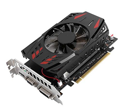 VBESTLIFE Tarjeta Gráfica GTX1050Ti de 1 GB, DDR5, 128 bits, PCI Express 3.0, 780 MHz, Tarjeta de Vídeo para Juegos con Puertos HDMI, DVI y VGA, Compatible con 3D API DirectX 12