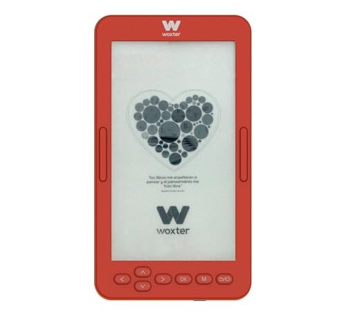 Woxter E-Book Scriba 195 S Red Lector Compacto de Libros Electrónicos, 4,7 pulgadas, 960 x 540, Pantalla E-Ink Blanca Pearl, EPUB, PDF, 4 GB, 2000+ Libros, Color Rojo