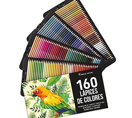 Zenacolor 160 Lapices de Colores (Numerados) Almacenamiento Fácil - Estuche de dibujo profesional para Adultos y Niños - Ideal para Colorear Mandalas, Material Escolar