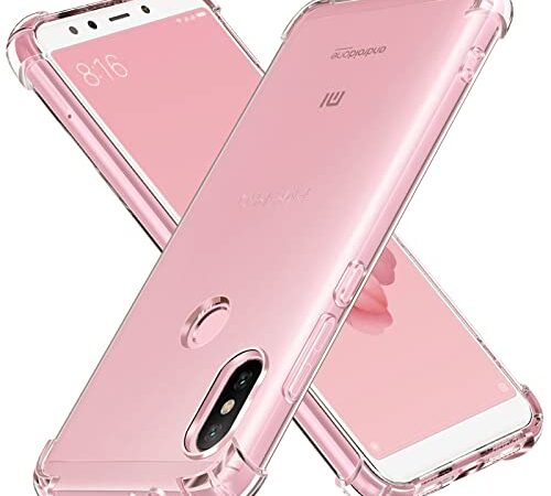 ivoler Funda para Xiaomi Mi A2, Carcasa Protectora Antigolpes Transparente con Cojín Esquina Parachoques, Suave TPU Silicona Caso Delgada Anti-Choques Case