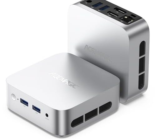 ACEMAGICIAN V1 Mini PC, Ιntel Alder Lake-N150 (hasta 3,6 GHz), 16GB DDR4 512GB M.2 SSD Mini Ordenador de Sobremesa 4K UHD, Gigabit Ethernet WiFi 5, BT4.2 para Oficina/Trabajo