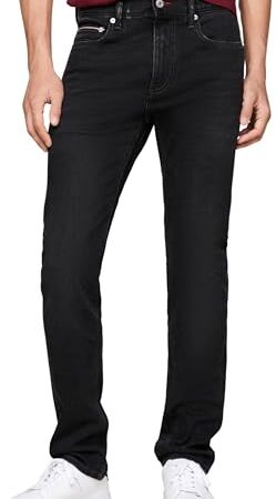 Tommy Hilfiger Vaqueros Hombre Bleecker Crow Slim Fit, Negro (Crow Black), 35W/34L